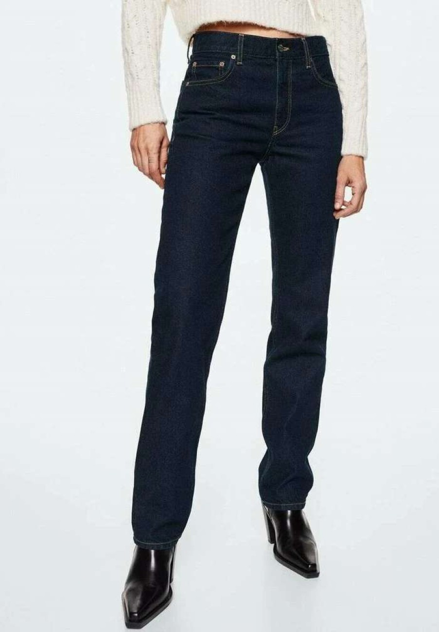 Clothing * | Mango Belisima Straight Leg Jeans Blau