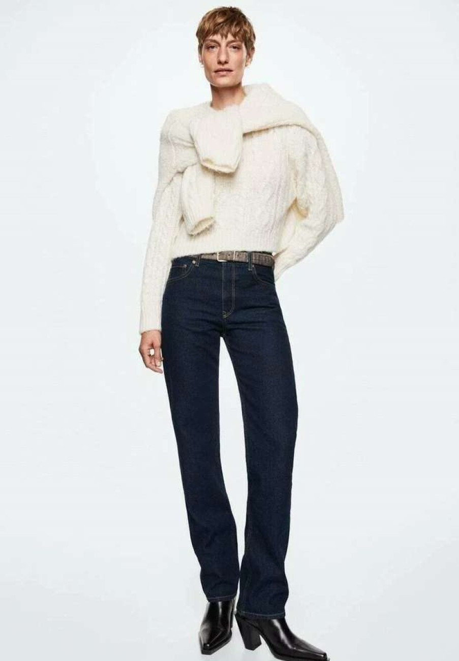 Clothing * | Mango Belisima Straight Leg Jeans Blau