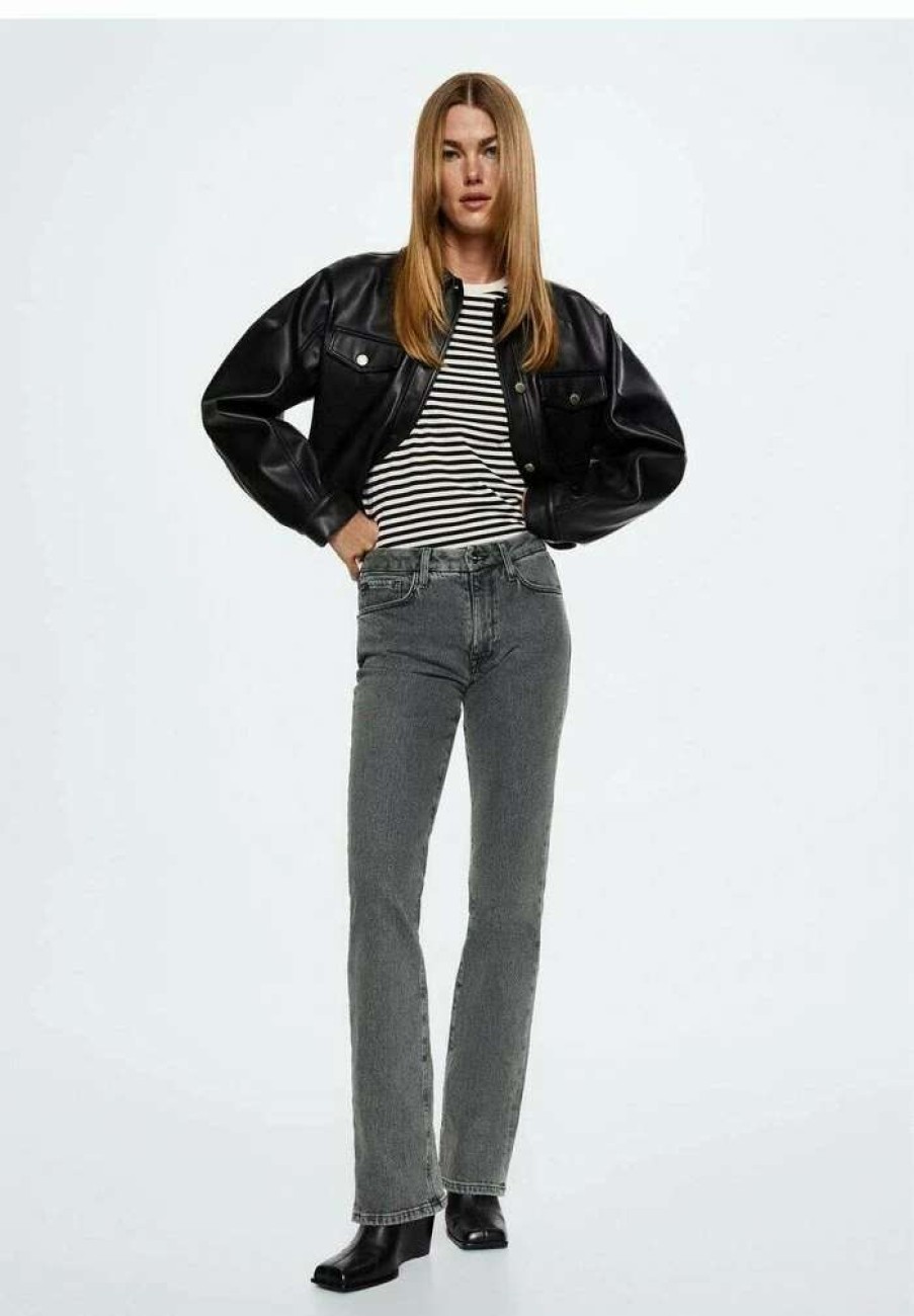 Clothing * | Mango Philippa Straight Leg Jeans Open Gra