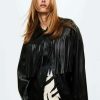 Clothing * | Mango Rodeo Faux Leather Jacket Zwart