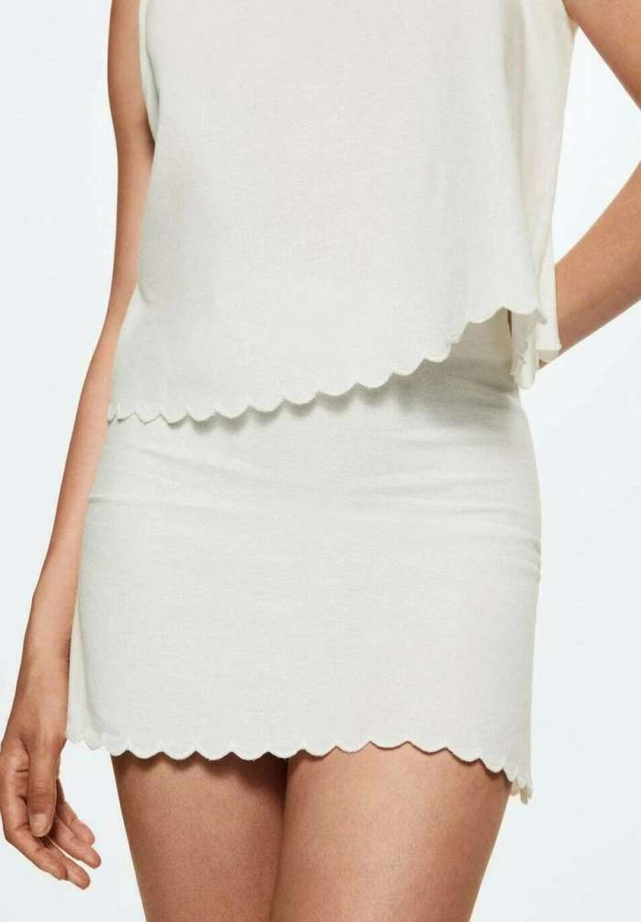 Clothing * | Mango Almond A-Line Skirt White