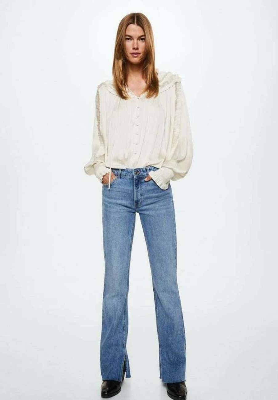 Clothing * | Mango Crumble Blouse Blanc Casse