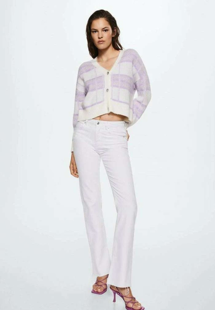 Clothing * | Mango Lienzo Cardigan Jasny Pastelowa Purpura