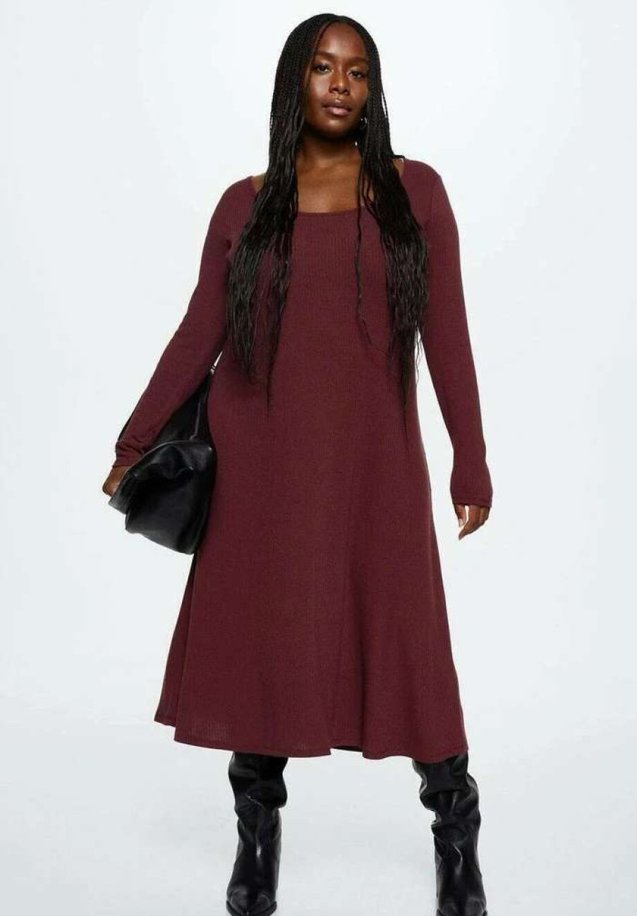 Clothing * | Mango Kilian Jumper Dress Bordeaux