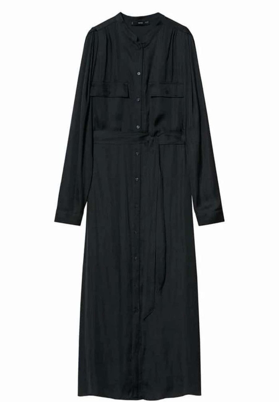 Clothing * | Mango Dominic Shirt Dress Nero