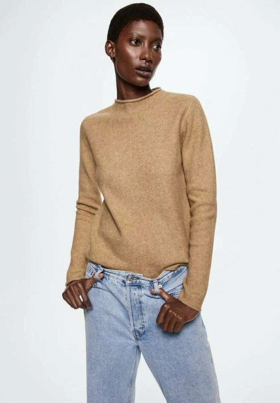 Clothing * | Mango Seeds Jumper Marron Moyen