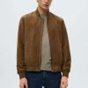 Clothing * | Mango Bomber Jacket Cognac