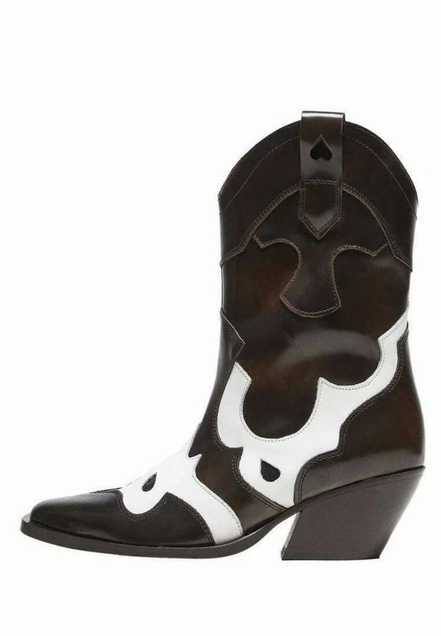 Shoe * | Mango Carmen Cowboy/Biker Ankle Boot Bruin