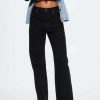 Clothing * | Mango Nora Straight Leg Jeans Black Denim