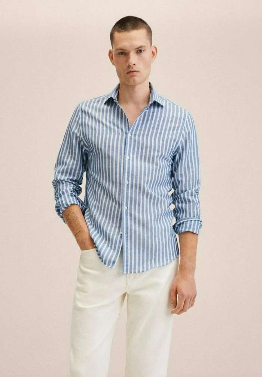 Clothing * | Mango Formal Shirt Blauw