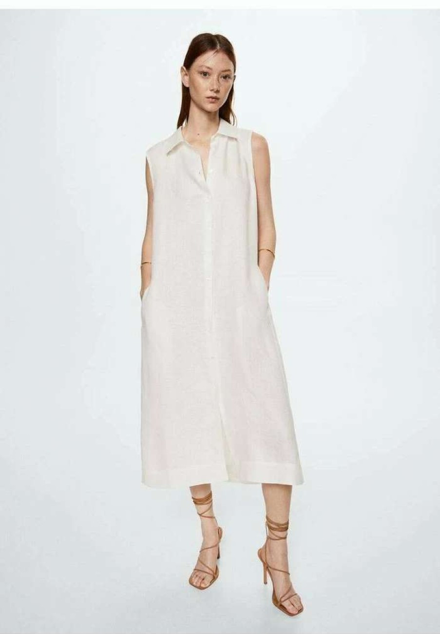 Clothing * | Mango Shirt Dress Blanc Casse