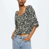 Clothing * | Mango Akelah Blouse Bleu Marine Fonce