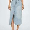 Clothing * | Mango Anais Denim Skirt Bleu Moyen