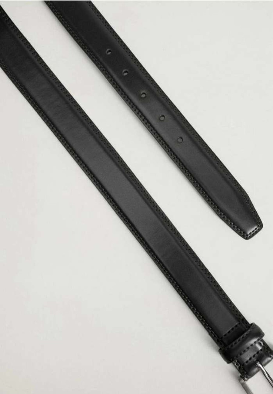 Accessoires * | Mango Basico Belt Business Noir