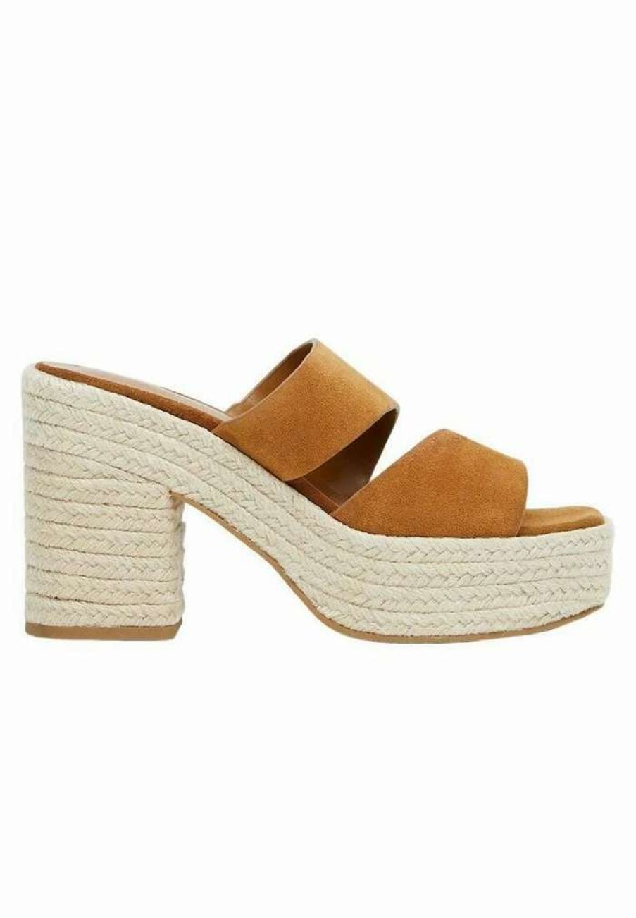 Shoe * | Mango Menos Heeled Mules Marron Moyen