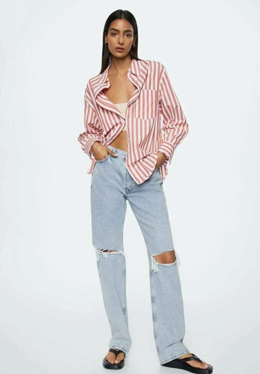 Clothing * | Mango Zoe Straight Leg Jeans Blu Medio