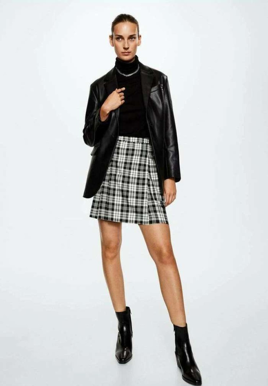 Clothing * | Mango Grunge A-Line Skirt Noir