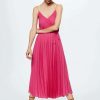 Clothing * | Mango Fortuny Day Dress Fuchsia