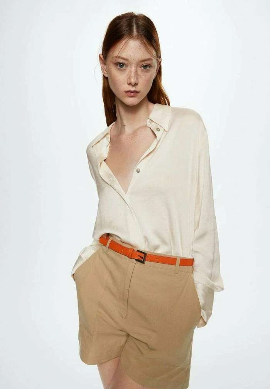 Clothing * | Mango Ideale Button-Down Blouse Offwhite