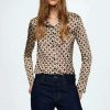 Clothing * | Mango Celi Button-Down Blouse Bruin