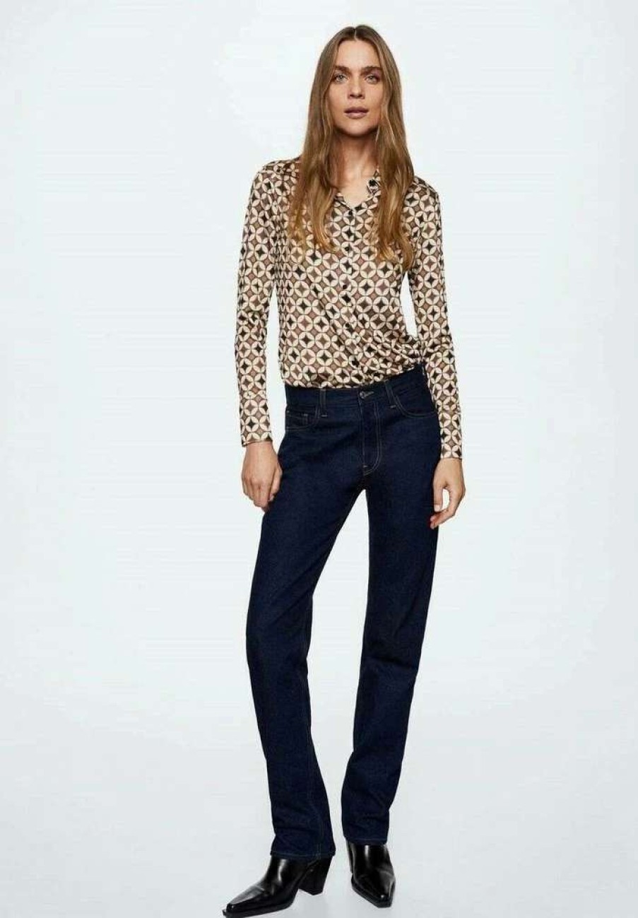 Clothing * | Mango Celi Button-Down Blouse Bruin