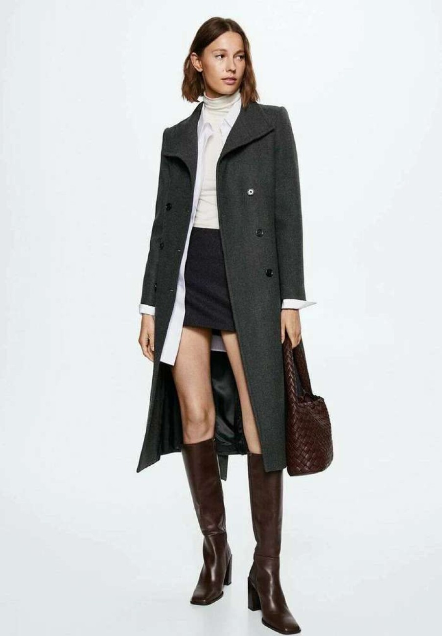 Clothing * | Mango Sirenita Classic Coat Grey