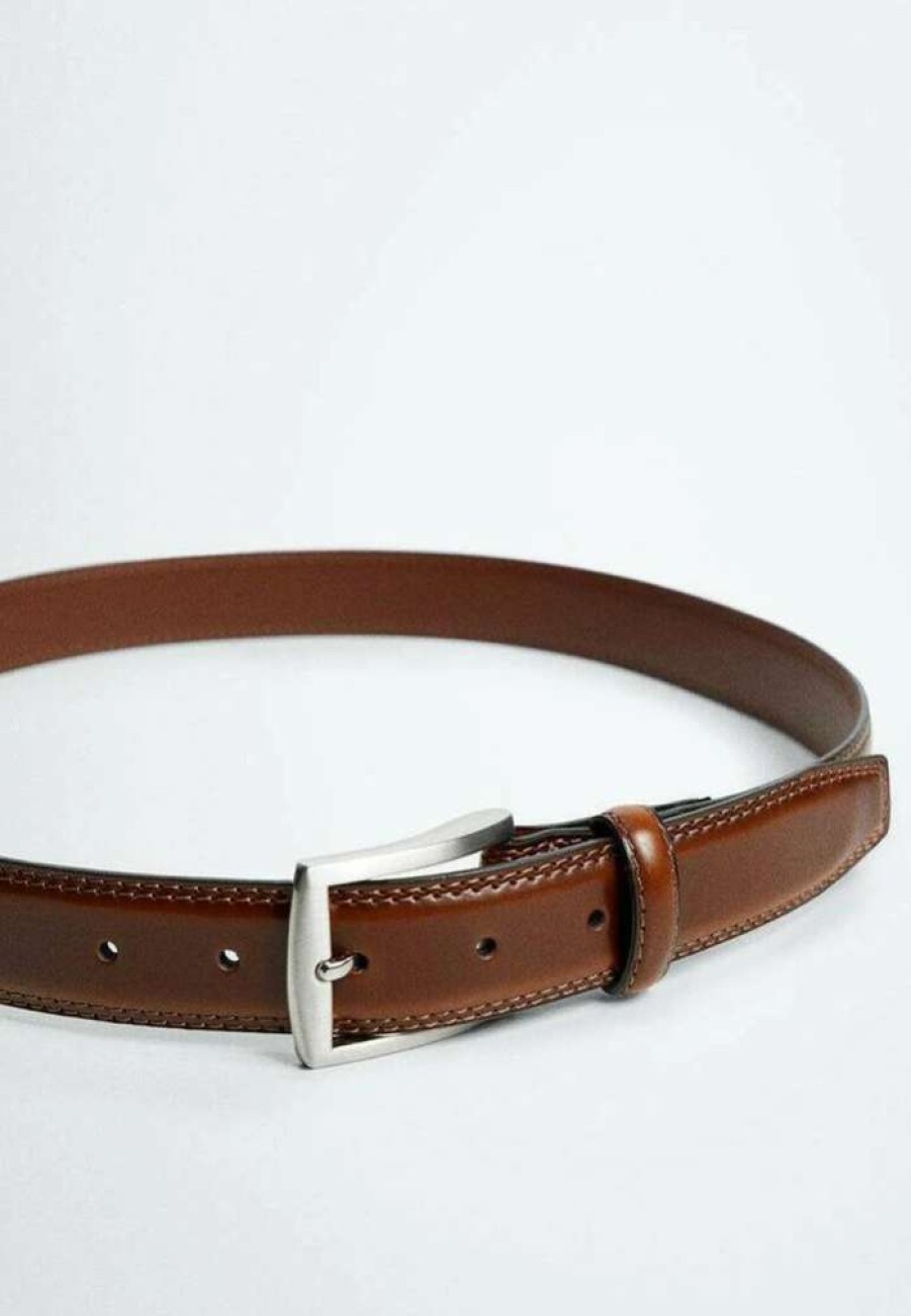 Accessoires * | Mango Basico Belt Marron Moyen