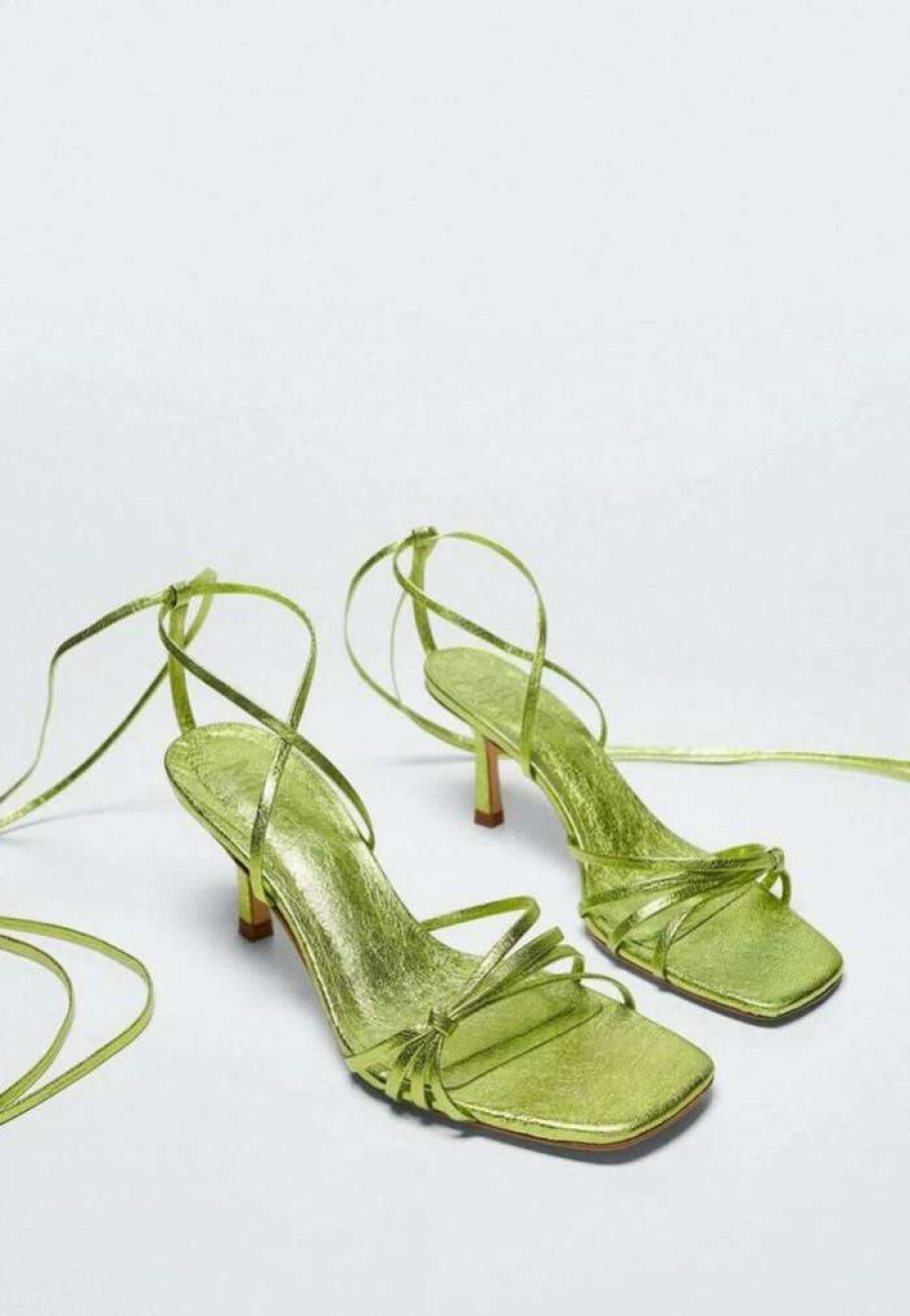 Shoe * | Mango Thierry Lace-Up Heels Vert