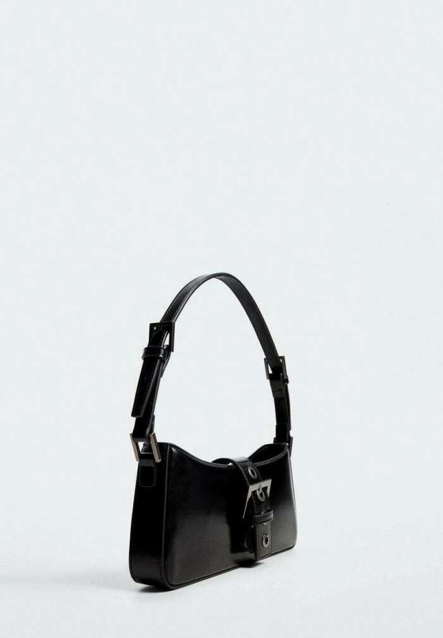 Accessoires * | Mango Buckle Handbag Black