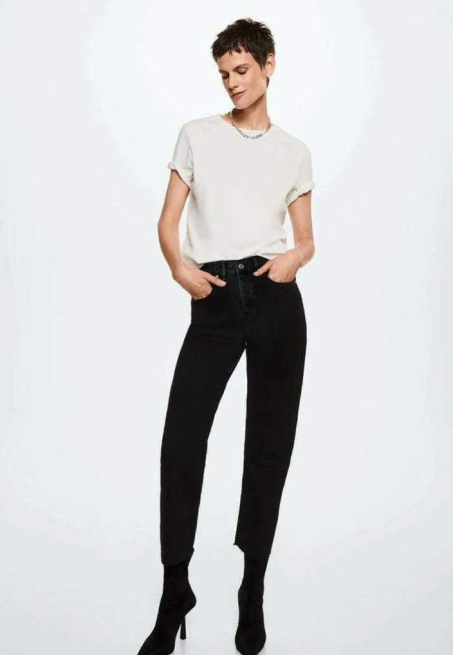 Clothing * | Mango Havana Relaxed Fit Jeans Black Denim