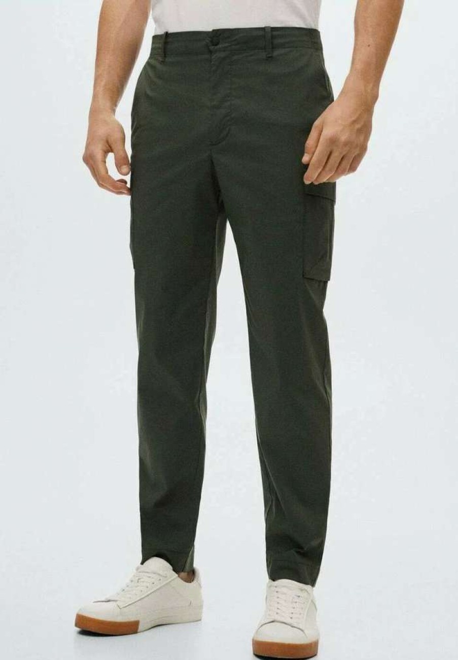 Clothing * | Mango Cargo Trousers Dark Green