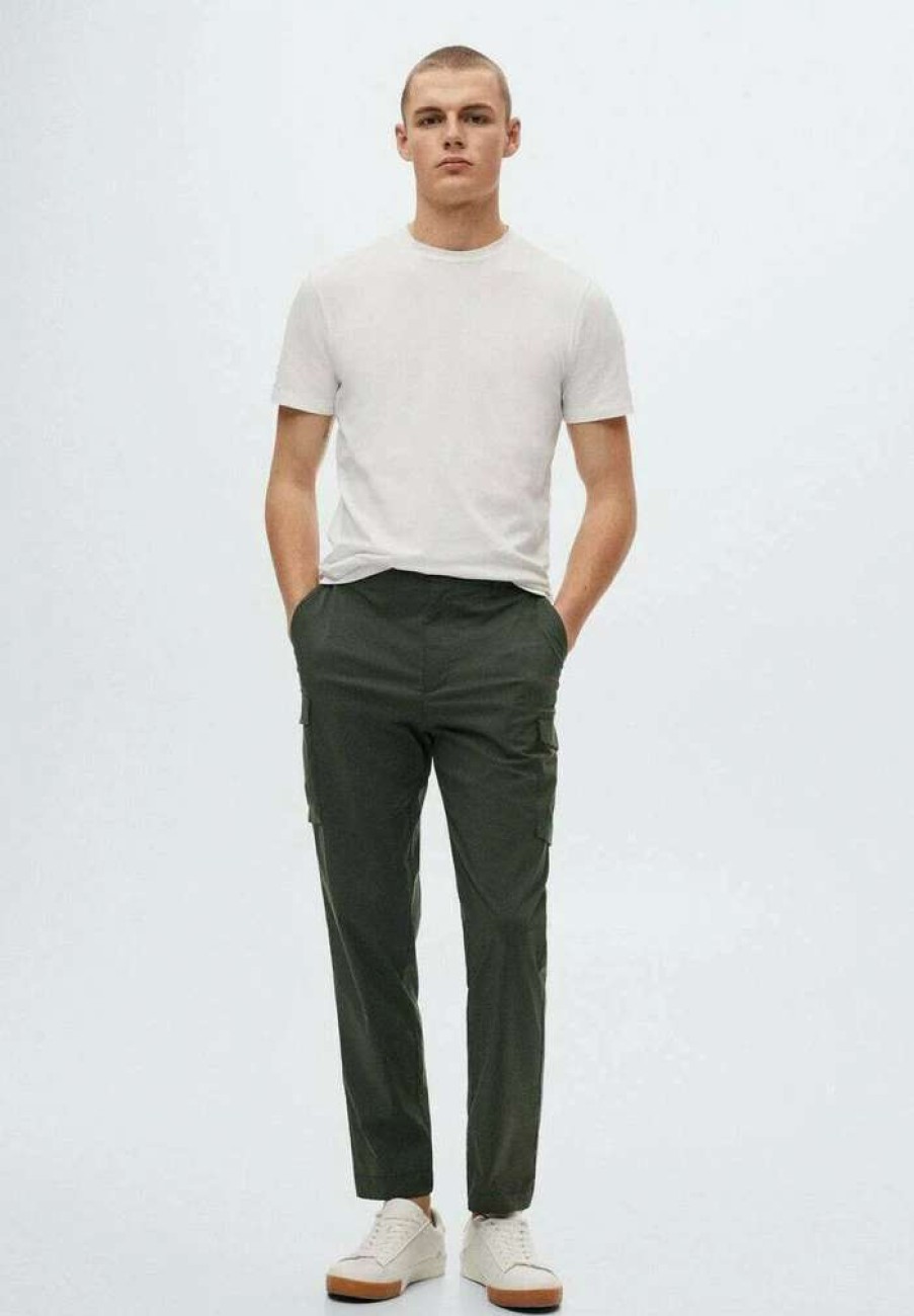 Clothing * | Mango Cargo Trousers Dark Green