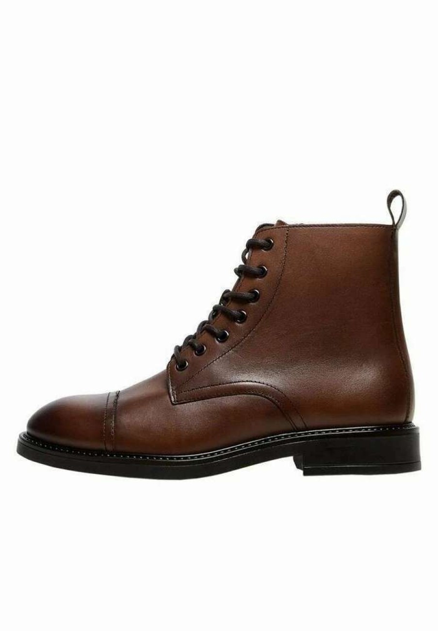 Shoe * | Mango Cortona Lace-Up Ankle Boots Mittelbraun