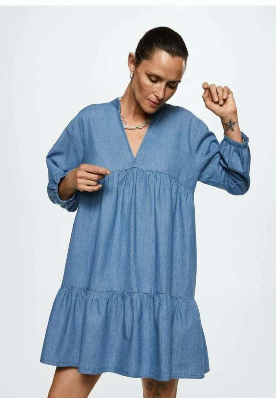 Clothing * | Mango Carmen-H Denim Dress Bleu Moyen