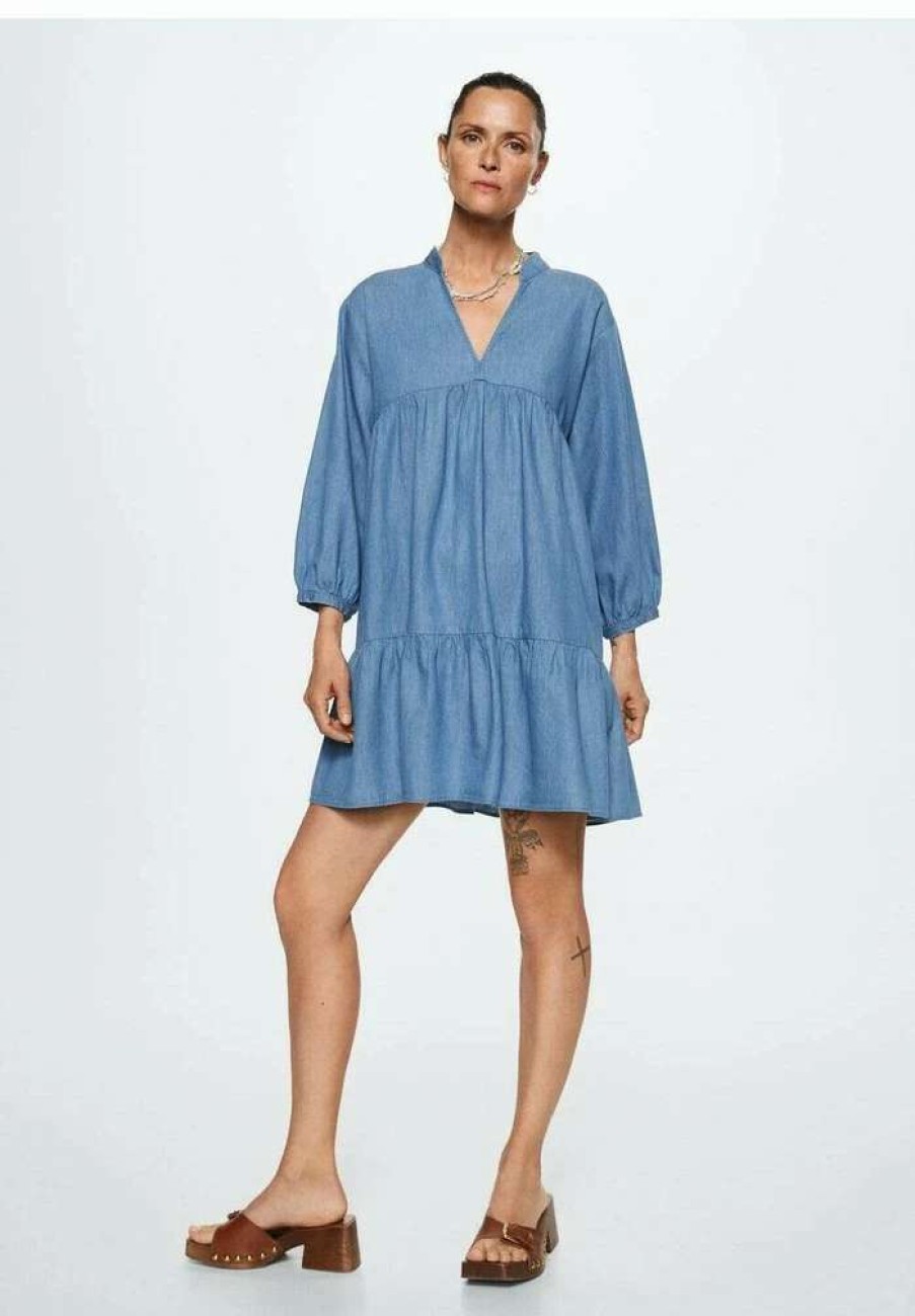 Clothing * | Mango Carmen-H Denim Dress Bleu Moyen