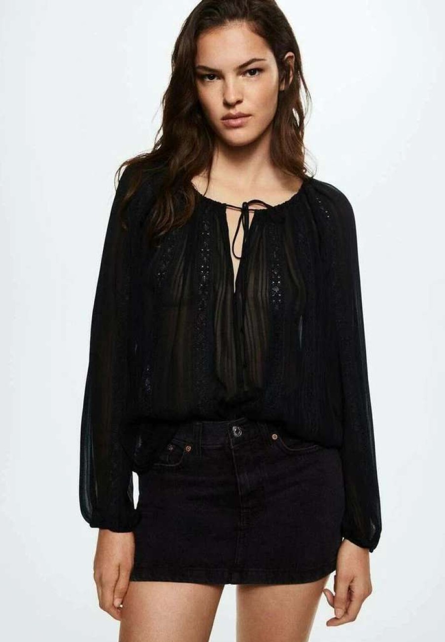 Clothing * | Mango Olga Blouse Schwarz