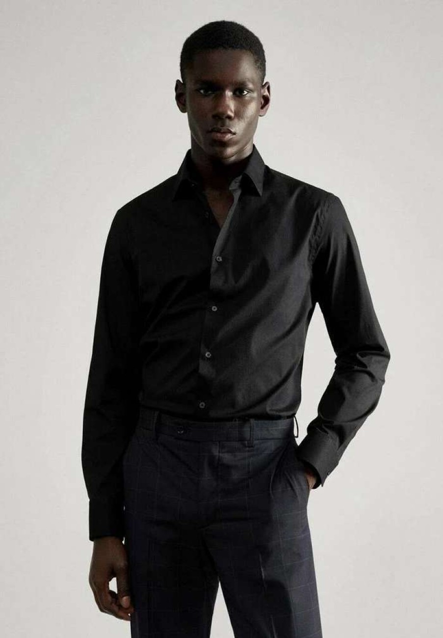 Clothing * | Mango Emeritol Formal Shirt Black