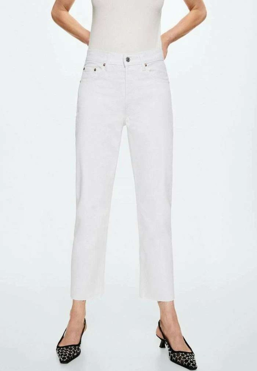 Clothing * | Mango Havana Straight Leg Jeans Hvid