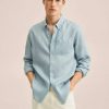 Clothing * | Mango Avispa Shirt Aquamarijn