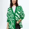 Clothing * | Mango Zebry Cardigan Grun