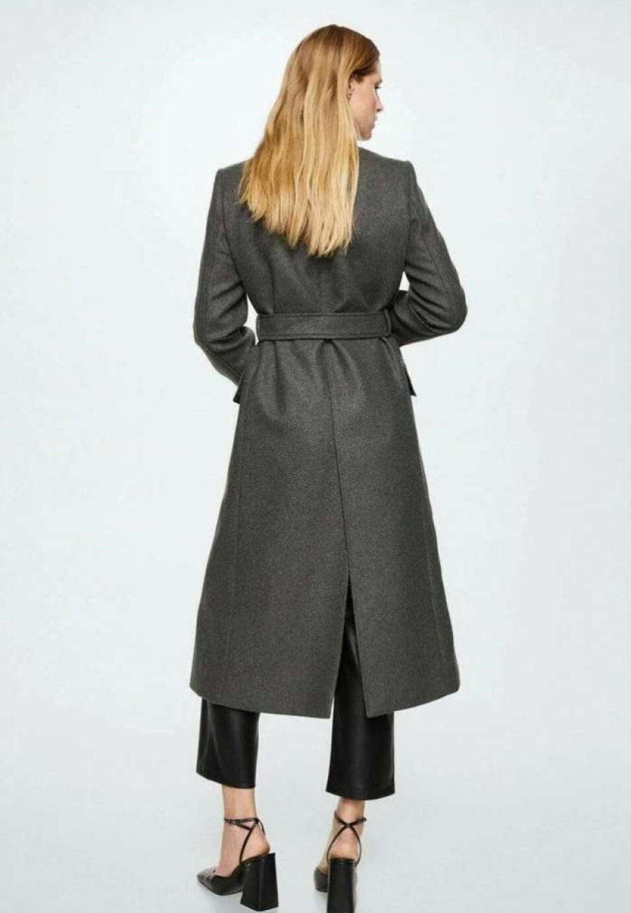 Clothing * | Mango Paris Classic Coat Hellgrau Meliert