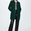 Clothing * | Mango Bardot Short Coat Green