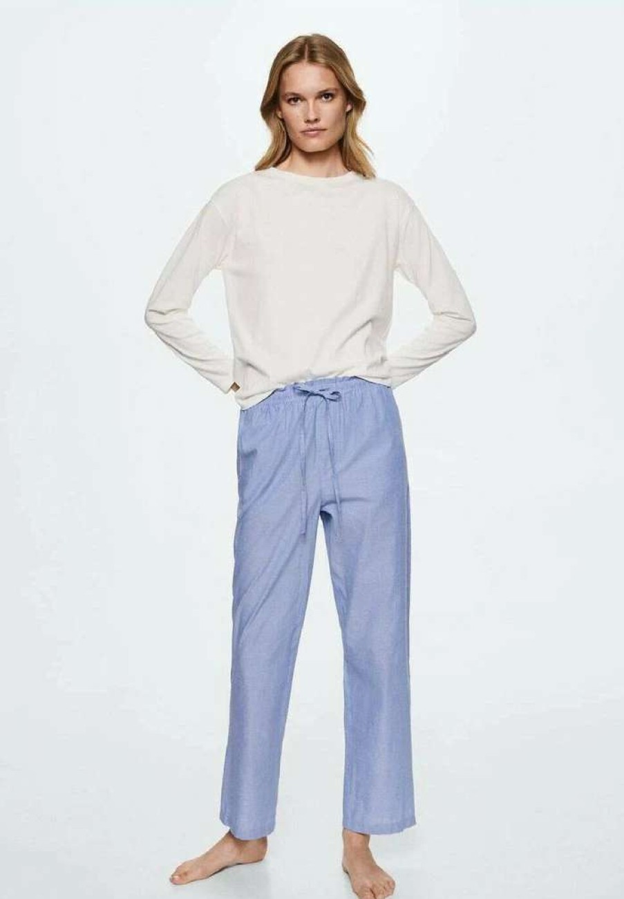 Nightwear * | Mango Combo Pyjama Set Azul Electrico