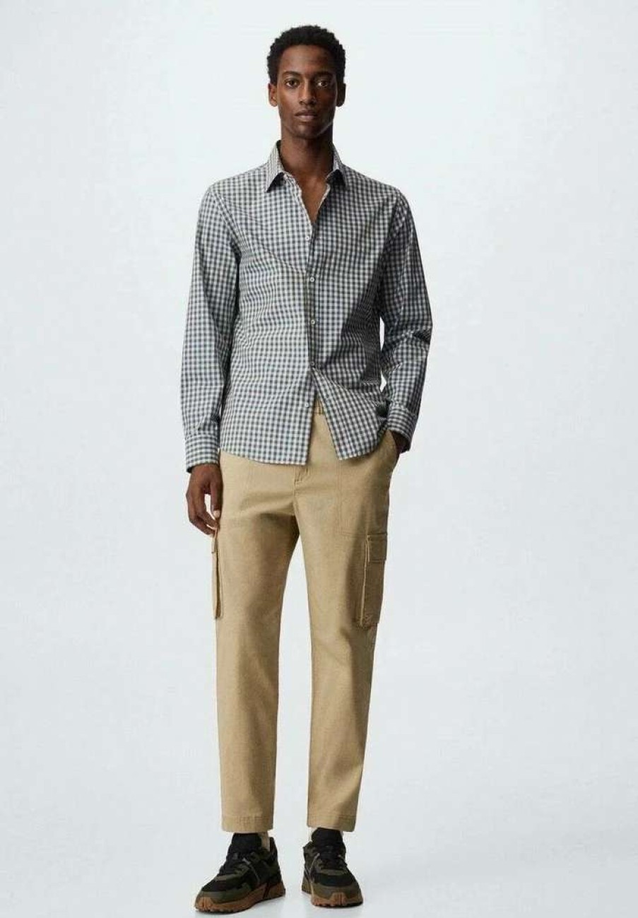 Clothing * | Mango Vichy Shirt Khaki