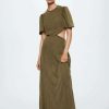 Clothing * | Mango Harper Maxi Dress Kaki