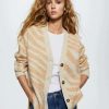 Clothing * | Mango Zebry Cardigan Sand