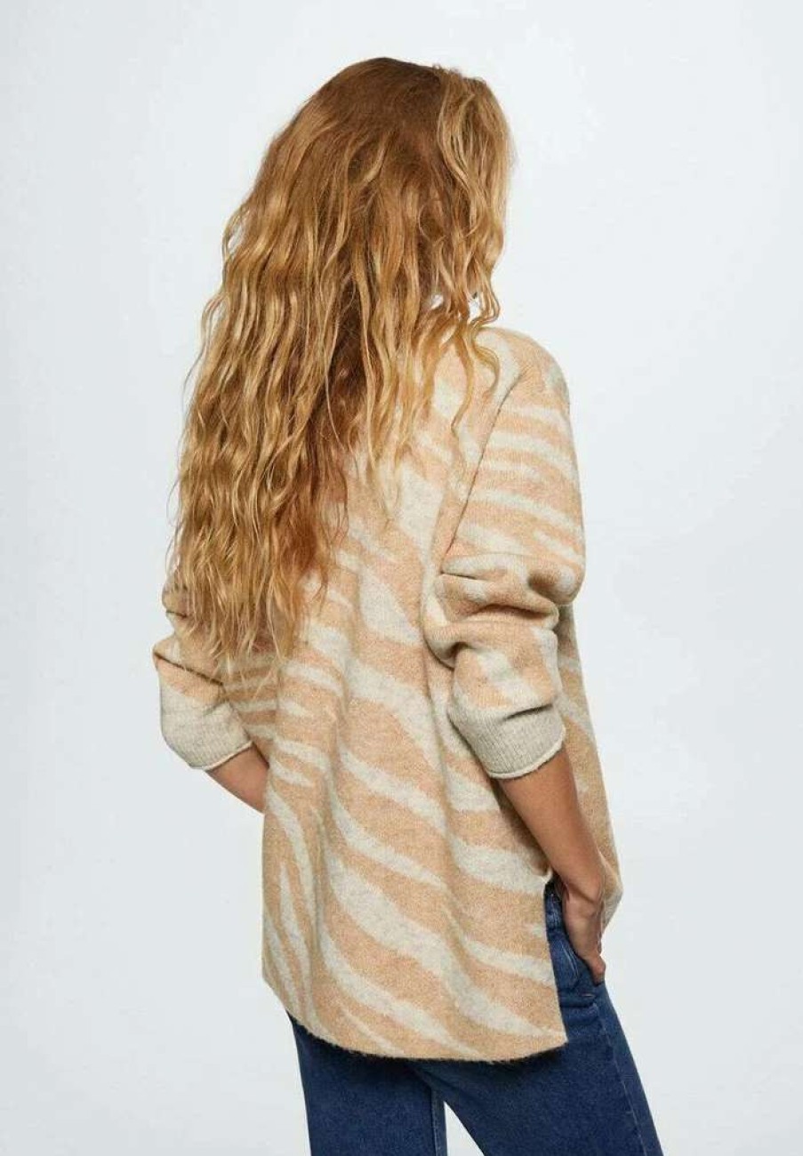 Clothing * | Mango Zebry Cardigan Sand