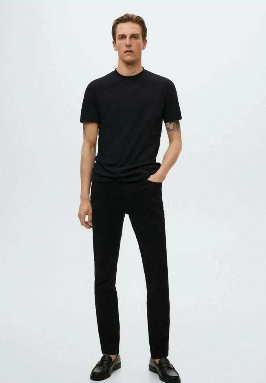 Clothing * | Mango Jan Slim Fit Jeans Black Denim