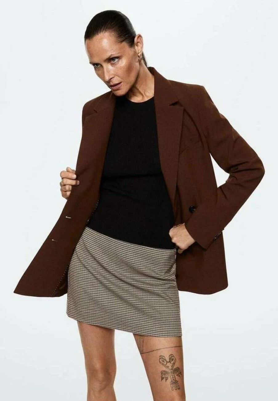 Clothing * | Mango Charlott A-Line Skirt Brown