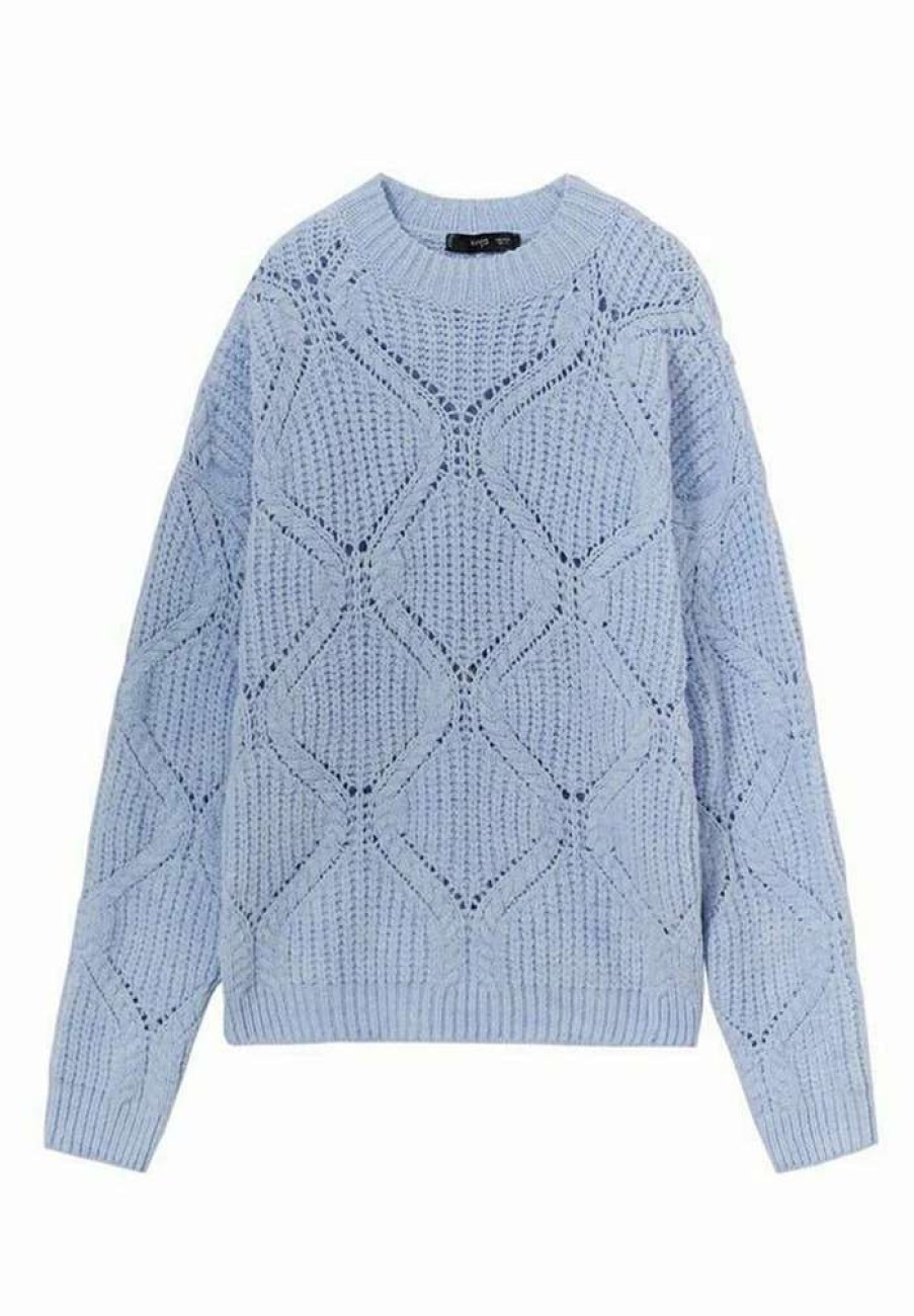 Clothing * | Mango Bolivia Jumper Himmelbla